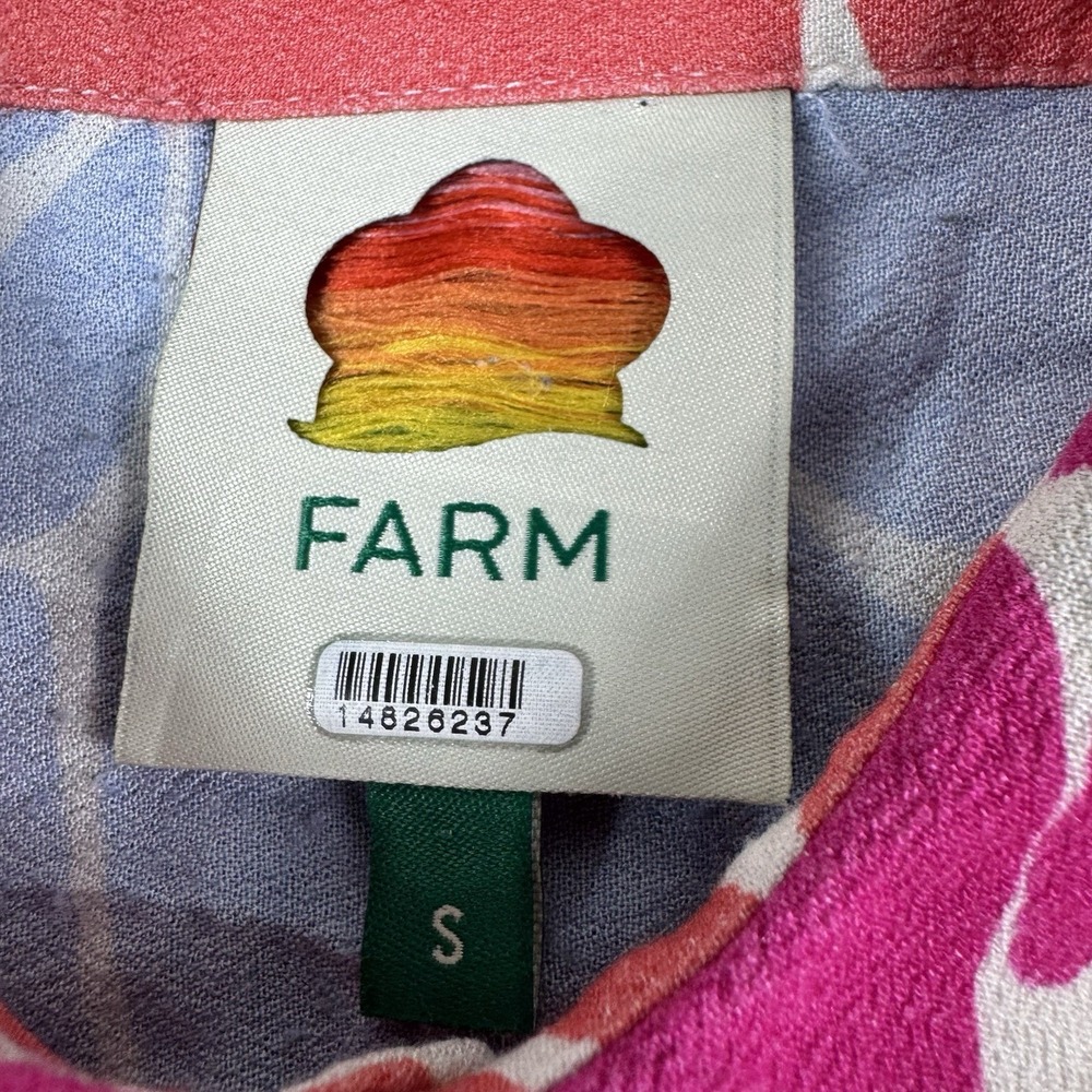 Farm Rio Colorblock Vibrant Lightweight Button Front Shirt Size Small - Picture 3 of 6